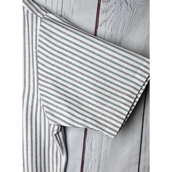 Barrington Men’s Button Down Oxford Shirt Short Sleeve Striped Size 17 - Picture 5 of 9